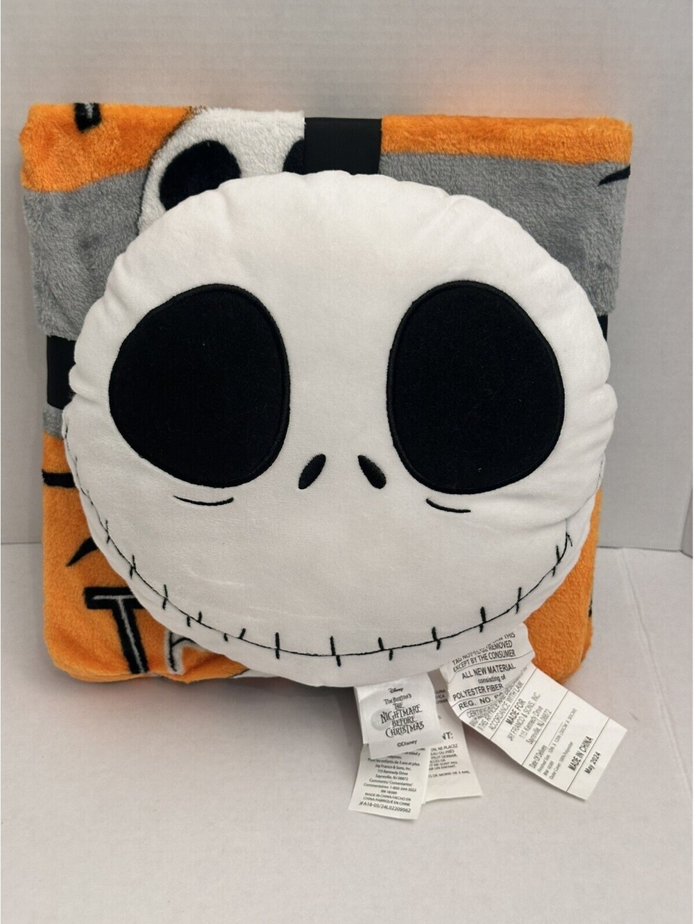 Disney Nightmare Before Christmas Jack Pillow & Travel Blanket Set Nogginz New